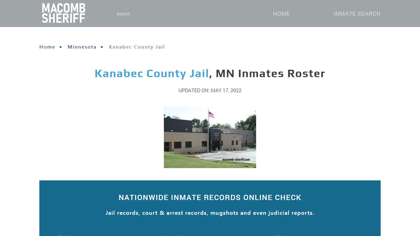 Kanabec County Jail, MN Jail Roster, Name Search